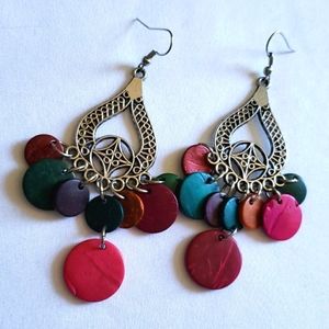 Multi colored dangle earrings